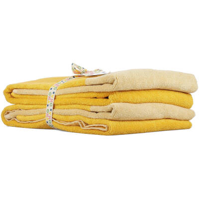 ONA Badhanddoek 70x140cm sunny yellow Pixie - Set van 2 - detailfoto 2 | ONA