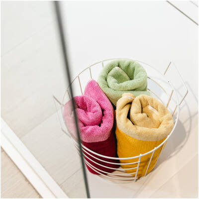 ONA Badhanddoek 70x140cm sunny yellow Pixie - Set van 2 - detailfoto 5 | ONA