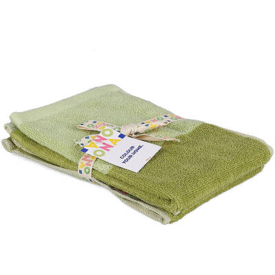 ONA Handdoek 30x50cm pistachio green Pixie - Set van 2 - detailfoto 1 | ONA