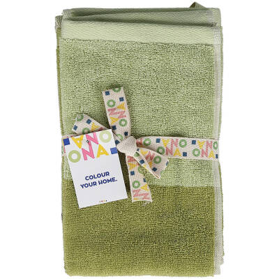 ONA Handdoek 30x50cm pistachio green Pixie - Set van 2 - detailfoto 3 | ONA