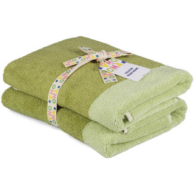 ONA Badhanddoek 50x100cm pistachio green Pixie - Set van 2 - detailfoto 1 | ONA