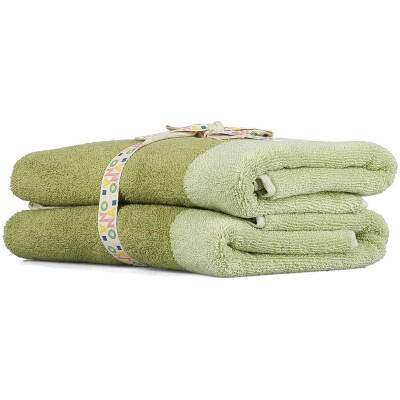 ONA Badhanddoek 50x100cm pistachio green Pixie - Set van 2 - detailfoto 2 | ONA