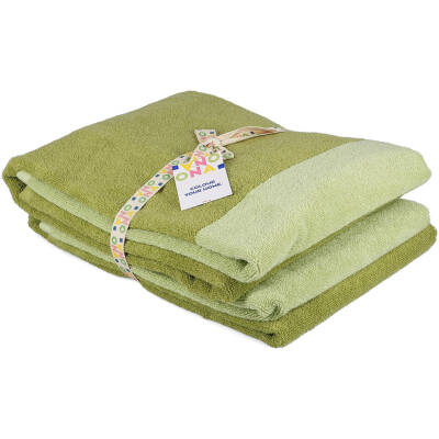 ONA Badhanddoek 70x140cm pistachio green Pixie - Set van 2 - detailfoto 1 | ONA