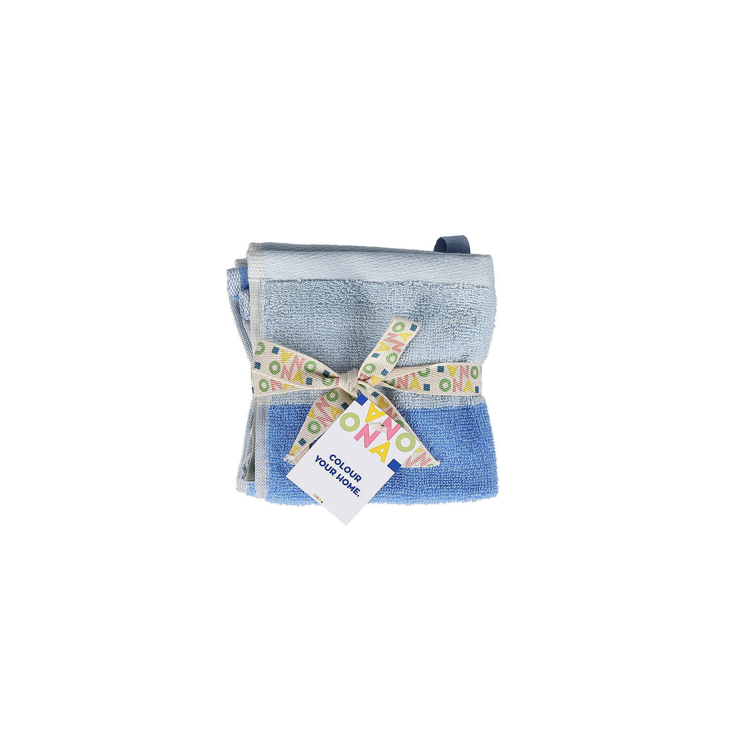 ONA Handdoek 30x30cm ocean blue Pixie - Set van 2 4 ONA Handdoek 30x30cm ocean blue Pixie - Set van 2 - detailfoto 3 | ONA