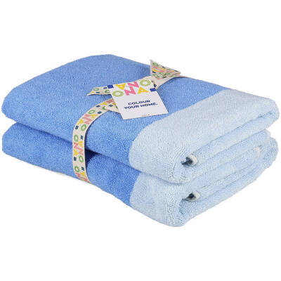 ONA Badhanddoek 50x100cm ocean blue Pixie - Set van 2 - detailfoto 1 | ONA