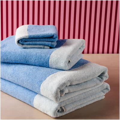 ONA Badhanddoek 50x100cm ocean blue Pixie - Set van 2 - detailfoto 6 | ONA