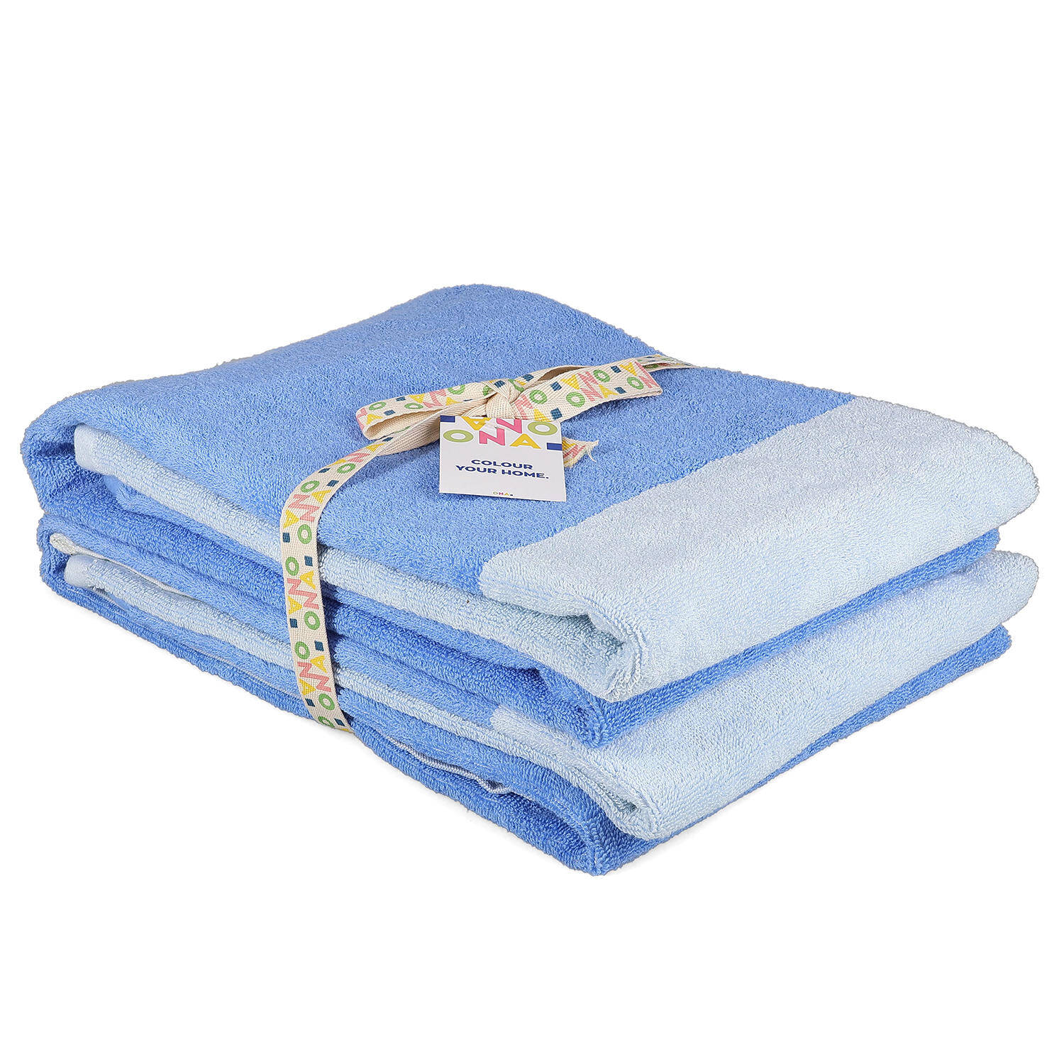 ONA Badhanddoek 70x140cm ocean blue Pixie - Set van 2 2 ONA Badhanddoek 70x140cm ocean blue Pixie - Set van 2 - detailfoto 1 | ONA