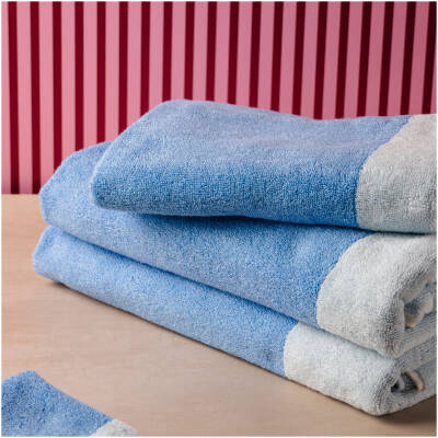 ONA Badhanddoek 70x140cm ocean blue Pixie - Set van 2 - detailfoto 6 | ONA