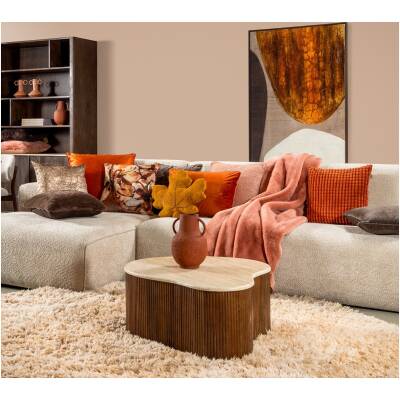 Dutch Decor - Maple sierkussen - Bladkussen bruin - 39x41x8cm