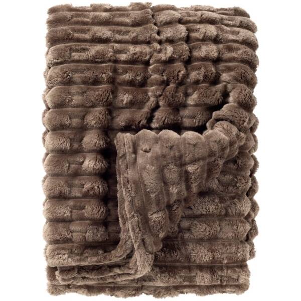 Woondecoratie 14 Dutch Decor Lucas plaid - bontlook taupe - 150x200cm