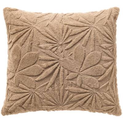 Dutch Decor - Jurre sierkussen - Bladmotief - Beige - 45x45 cm