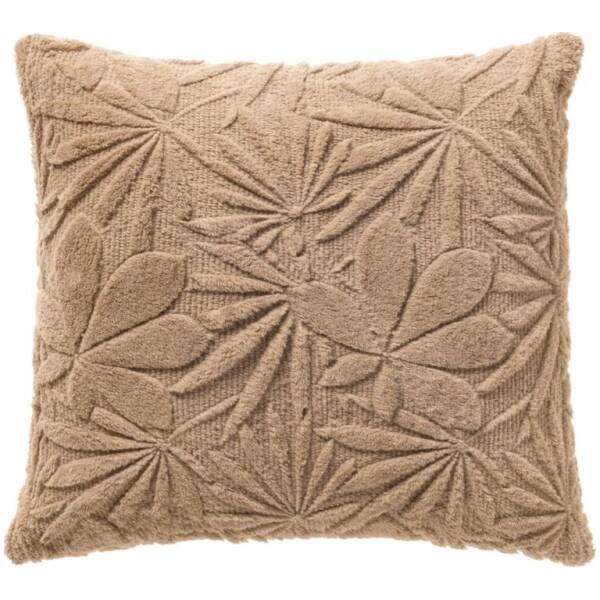 Woondecoratie 16 Dutch Decor - Jurre sierkussen - Bladmotief - Beige - 45x45 cm