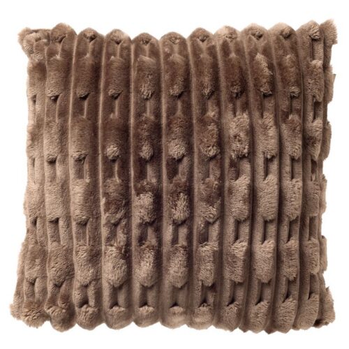 Dutch Decor - Luca sierkussen - bontlook - Taupe - 45x45 cm