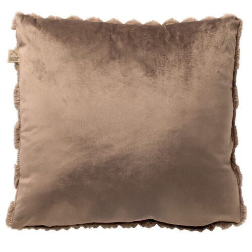 Dutch Decor - Luca sierkussen - bontlook - Taupe - 45x45 cm