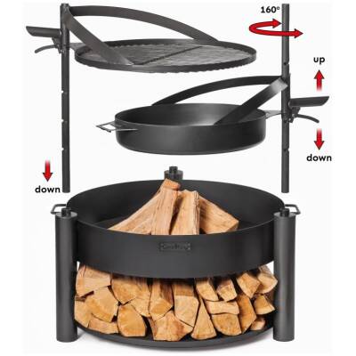 Cookking set: Montana X 80 cm met grillrooster, pan en extra mast