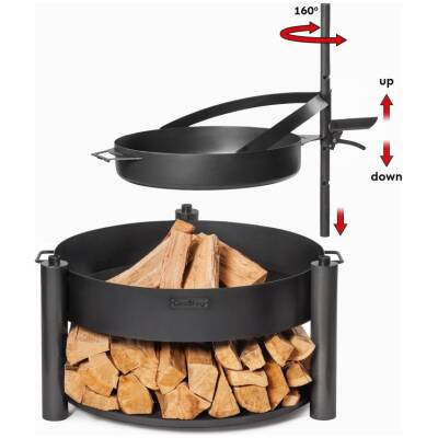 Cookking set: Montana X 80 cm met grillrooster, pan en extra mast