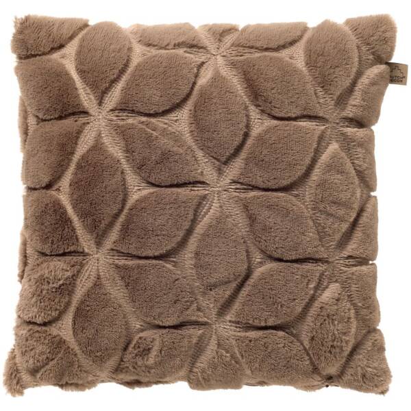 Woondecoratie 26 Dutch Decor - Quinn sierkussen - Bloemmotief - Taupe - 45x45 cm