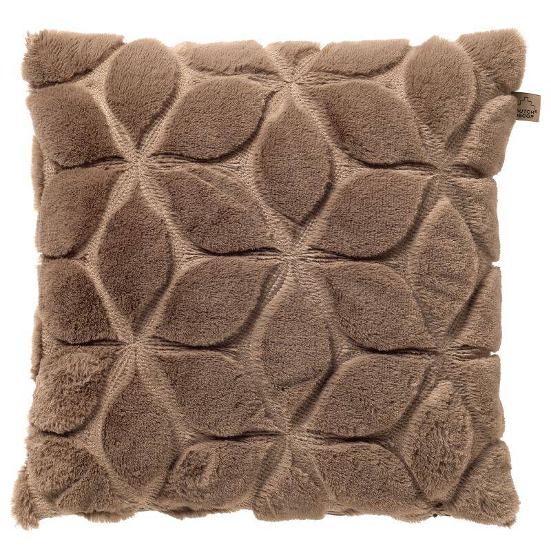 Dutch Decor - Quinn sierkussen - Bloemmotief - Taupe - 45x45 cm 1 Dutch Decor - Quinn sierkussen - Bloemmotief - Taupe - 45x45 cm