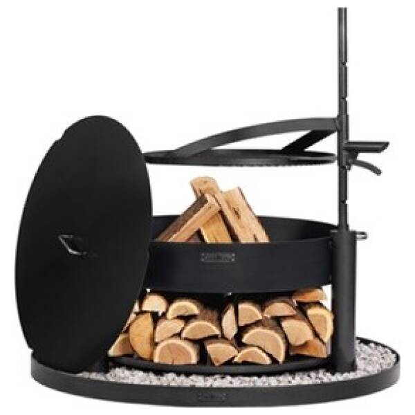 Cookking set: Montana X 80 cm met grillrooster, deksel en decoratieve basis voor stenen