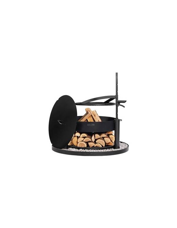 Cookking set: Montana X 80 cm met grillrooster, deksel en decoratieve basis voor stenen