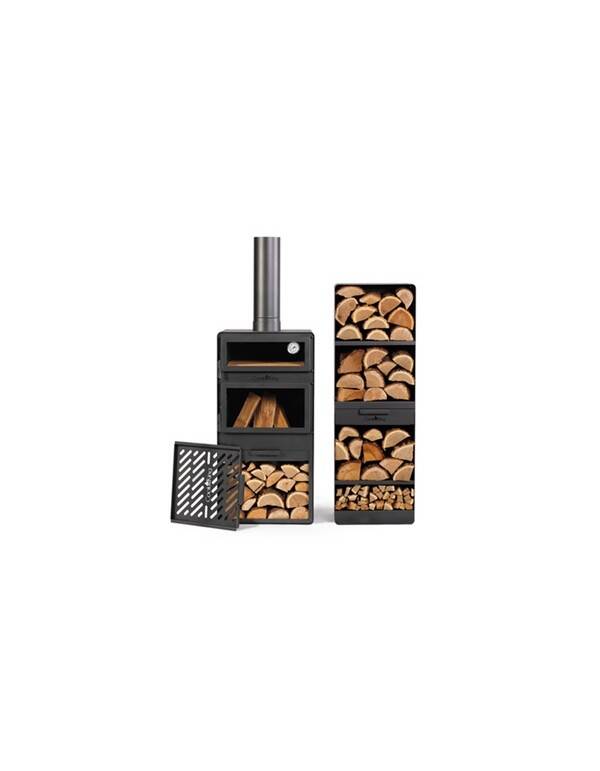 CookKing SET: VENTO buitenhaard + Brandhoutrek 120x40x30cm + gril 43x42 cm 1 CookKing SET: VENTO buitenhaard + Brandhoutrek 120x40x30cm + gril 43x42 cm