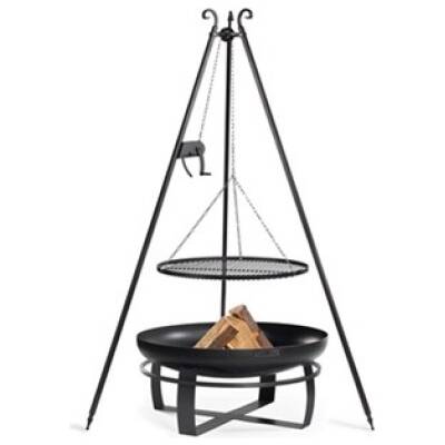 CookKing set: Viking 80 cm – Vuurschaal met 180 cm Driepoot BBQ en Grillrooster Ø70 cm