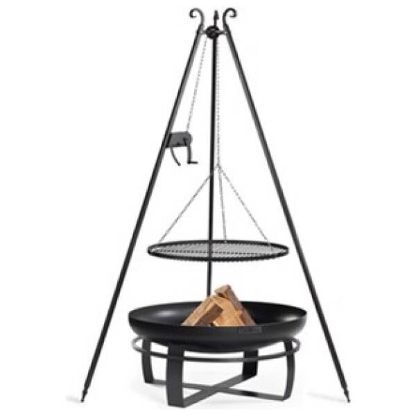 CookKing set: Viking 80 cm – Vuurschaal met 180 cm Driepoot BBQ en Grillrooster Ø70 cm