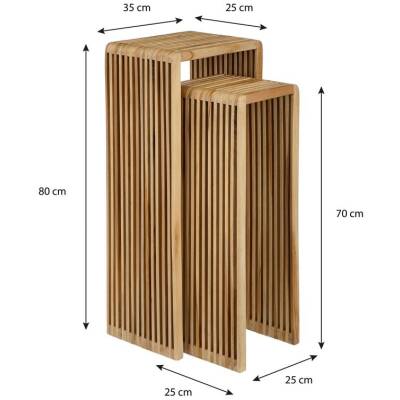 Yonker plantentafels bruin - set van 2 - Mica Decorations