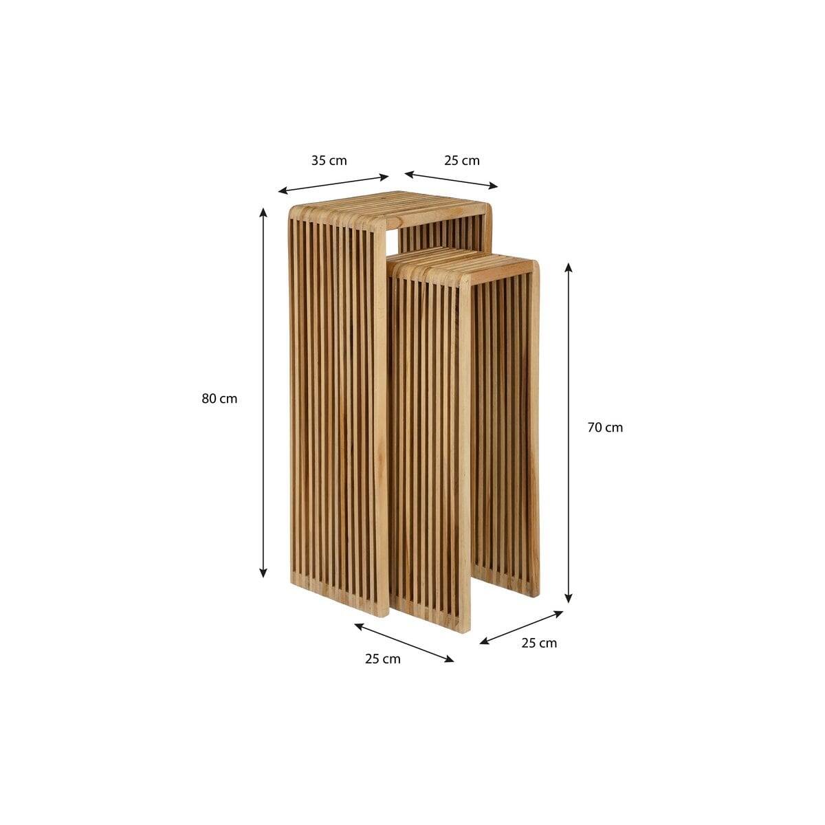 Yonker plantentafels bruin - set van 2 - Mica Decorations 2 Yonker plantentafels bruin - set van 2 - Mica Decorations