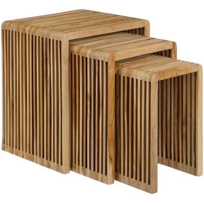 Yonker bijzettafels bruin – set van 3 - Mica Decorations