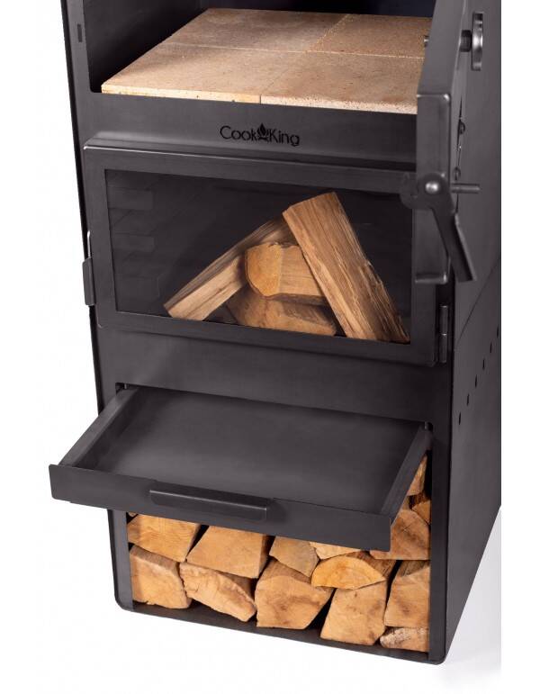 CookKing SET: VENTO buitenhaard + Brandhoutrek 120x40x30cm + gril 43x42 cm 7 CookKing SET: VENTO buitenhaard + Brandhoutrek 120x40x30cm + gril 43x42 cm