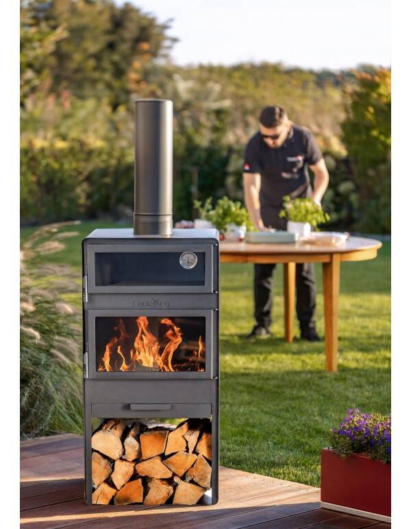 CookKing SET: VENTO buitenhaard + Brandhoutrek 120x40x30cm + gril 43x42 cm 5 CookKing SET: VENTO buitenhaard + Brandhoutrek 120x40x30cm + gril 43x42 cm