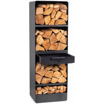 CookKing SET: VENTO buitenhaard + Brandhoutrek 120x40x30cm + gril 43x42 cm