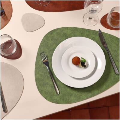 BonBistro Placemat 45x37cm lederlook groen Layer - detailfoto 2 | BonBistro