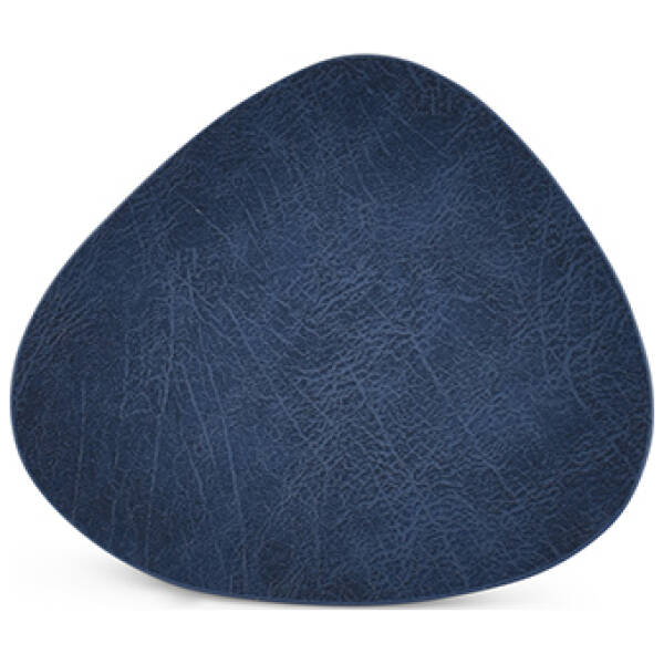 BonBistro Glasonderzetter 11x10cm lederlook blauw Layer - Set van 4 | BonBistro