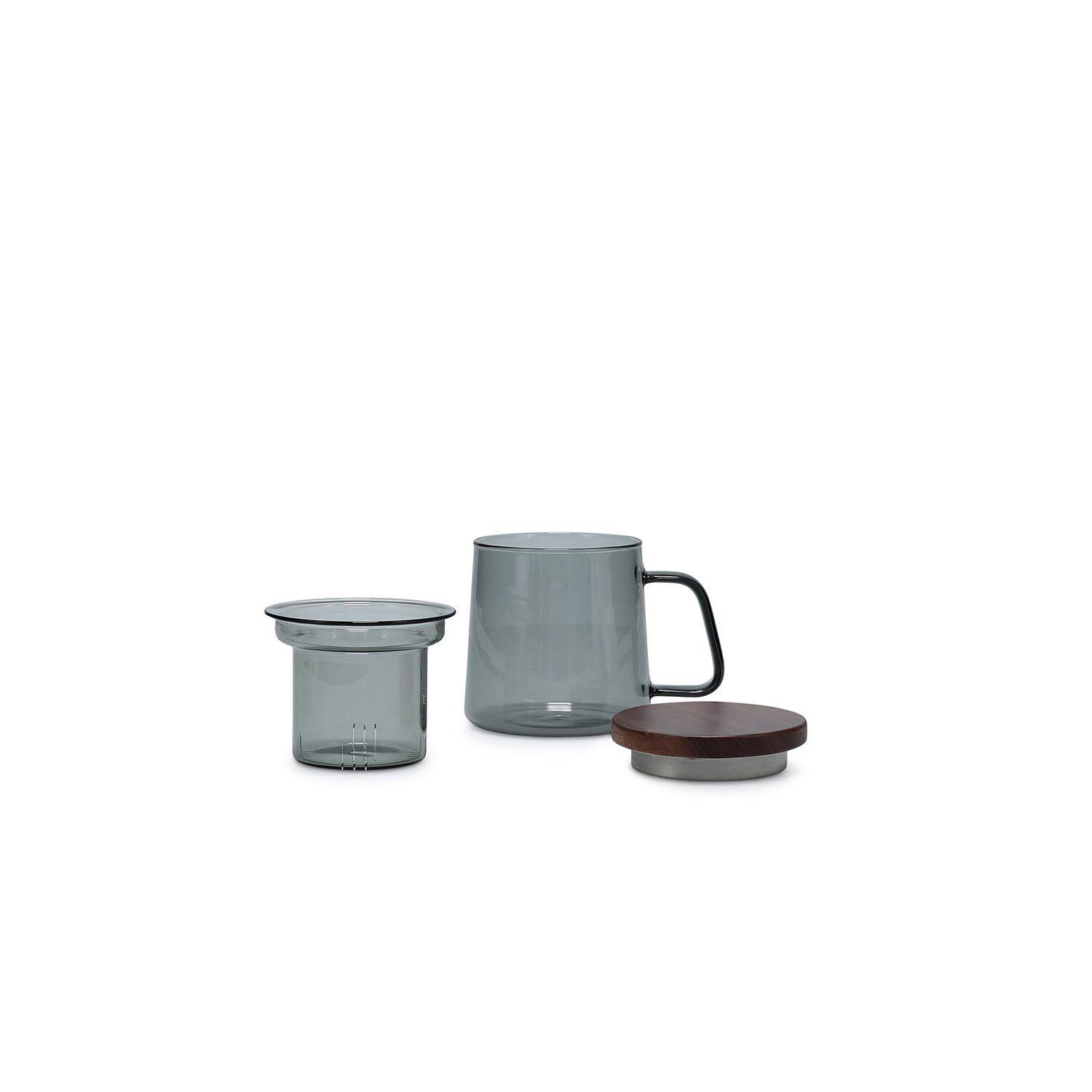 S|P Collection Beker 37cl met glazen filter en deksel grijs Luma 2 S|P Collection Beker 37cl met glazen filter en deksel grijs Luma