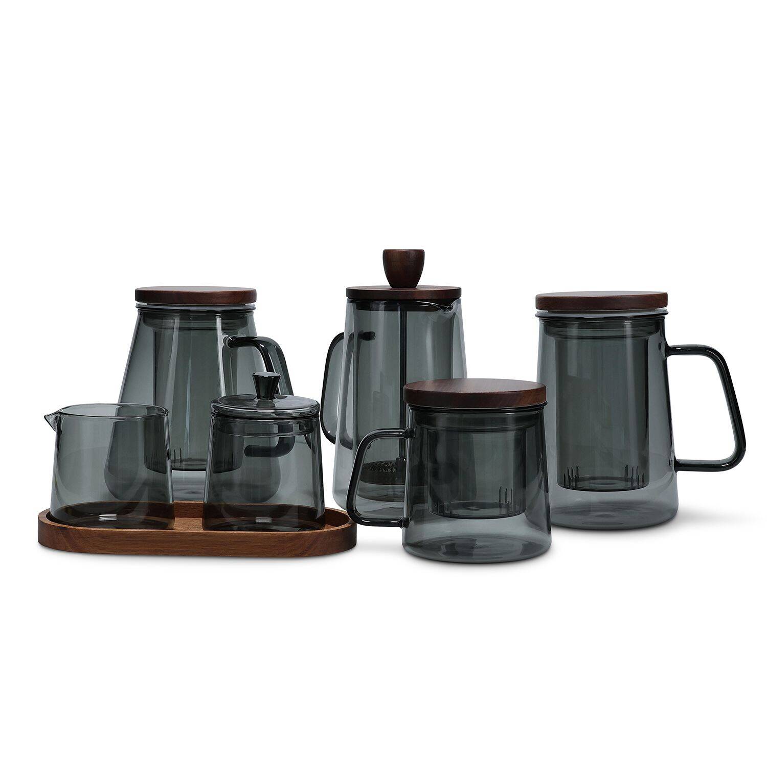 S|P Collection Beker 37cl met glazen filter en deksel grijs Luma 4 S|P Collection Beker 37cl met glazen filter en deksel grijs Luma