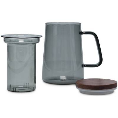 S|P Collection Beker 63cl met glazen filter en deksel grijs Luma