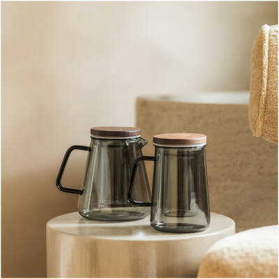 S|P Collection Beker 63cl met glazen filter en deksel grijs Luma - detailfoto 1 | S|P Collection