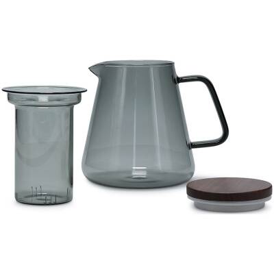 S|P Collection Theepot 93cl met glazen filter en deksel grijs Luma