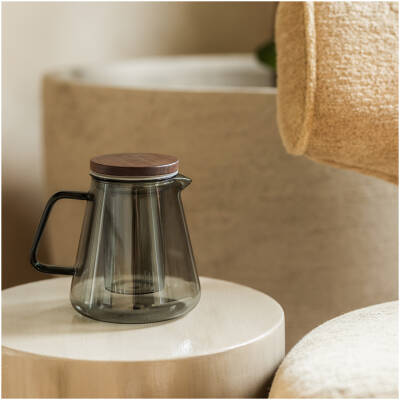 S|P Collection Theepot 93cl met glazen filter en deksel grijs Luma - detailfoto 1 | S|P Collection
