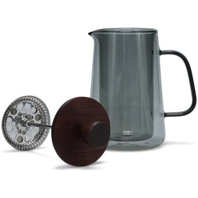 S|P Collection Koffiepot 35cl met glazen filter en deksel grijs Luma
