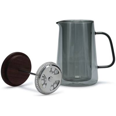 S|P Collection Koffiepot 35cl met glazen filter en deksel grijs Luma