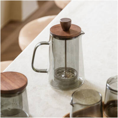 S|P Collection Koffiepot 35cl met glazen filter en deksel grijs Luma - detailfoto 1 | S|P Collection