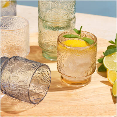 Salt & Pepper - Glas 30cl - amber Flora - set/4