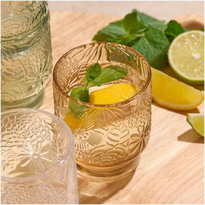 Salt & Pepper - Glas 30cl - amber Flora - set/4