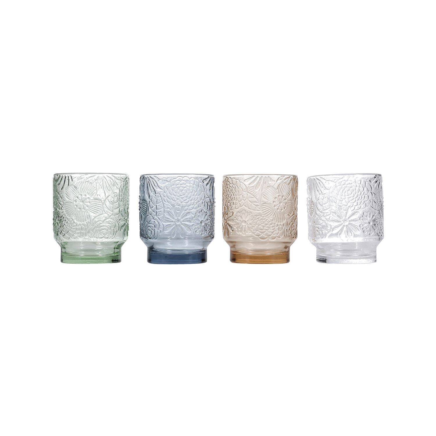 Salt & Pepper - Glas 30cl - blauwgrijs Flora - set/4 4 Salt & Pepper - Glas 30cl - blauwgrijs Flora - set/4