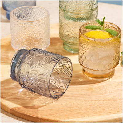 Salt & Pepper - Glas 30cl - blauwgrijs Flora - set/4