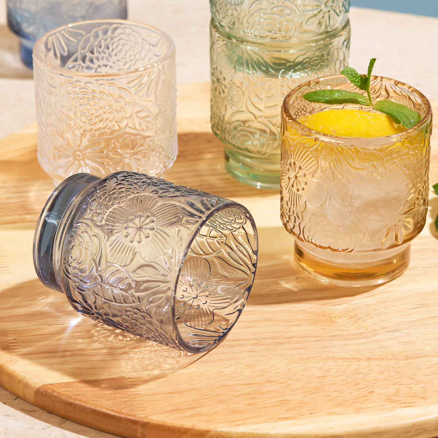 Salt & Pepper - Glas 30cl - blauwgrijs Flora - set/4 5 Salt & Pepper - Glas 30cl - blauwgrijs Flora - set/4