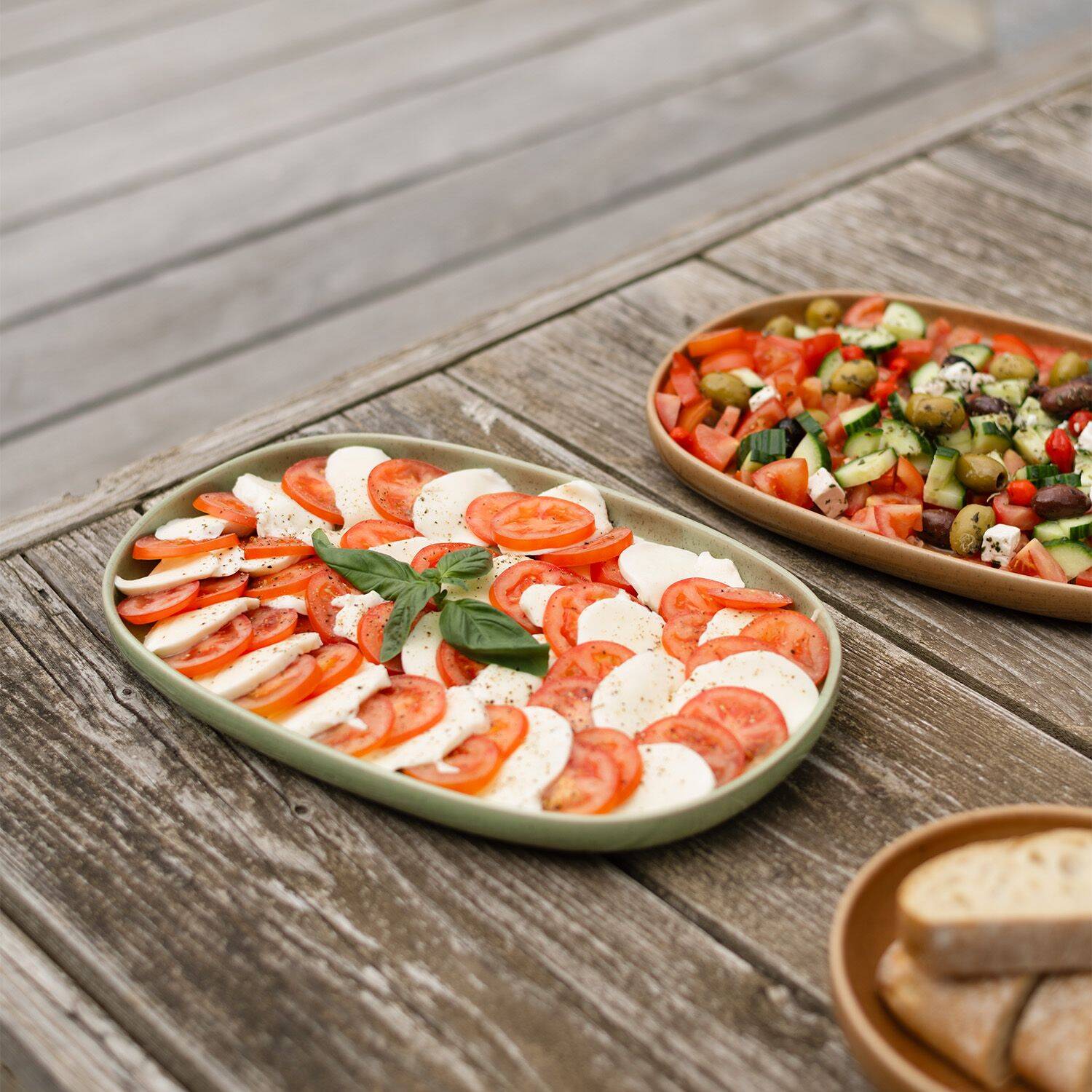 Salt & Pepper - Serveerschaal - 33x22,5cm - sage Blush 5 Salt & Pepper - Serveerschaal - 33x22,5cm - sage Blush - Set/2